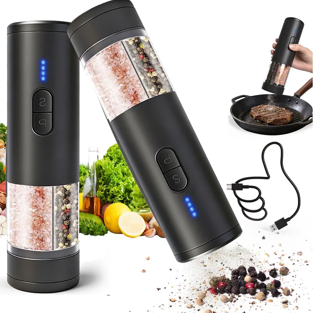 Kitchen Gadgets Electronic - Macinapepe e macinasale elettrico a gravità