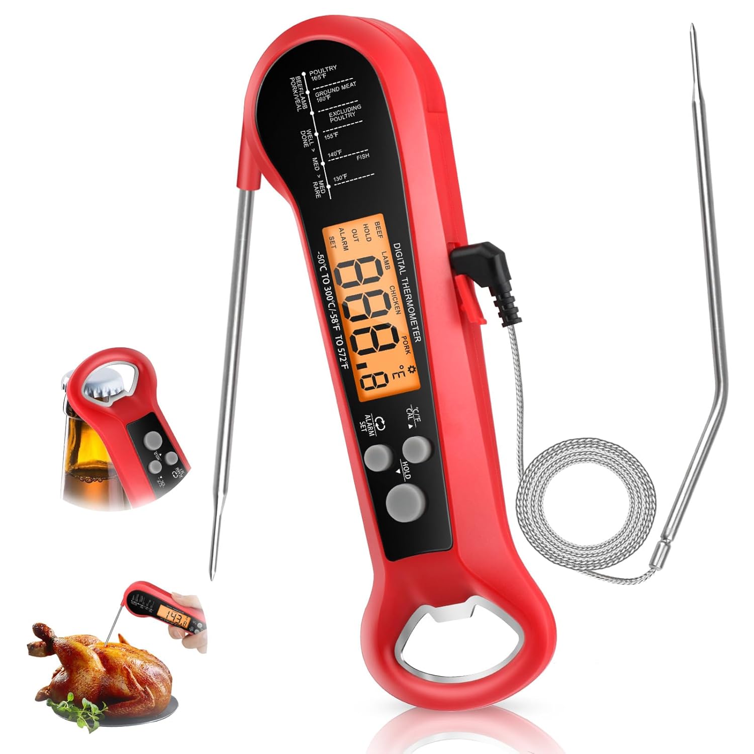 Instant Read Thermometer - Termometro Digitale Professionale per Carne Impermeabile
